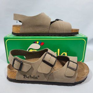 Betula Beat Birkenstock Footbed Sandals Stone EU39 US8.5 Narrow NIB